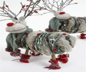 Puzzle Όμορφος κούκλες Χριστουγέννων ταράνδων